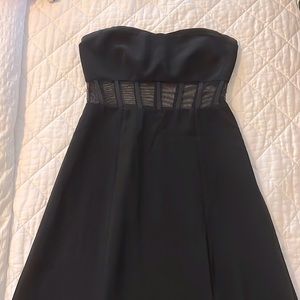 Cinq a sept black strapless gown